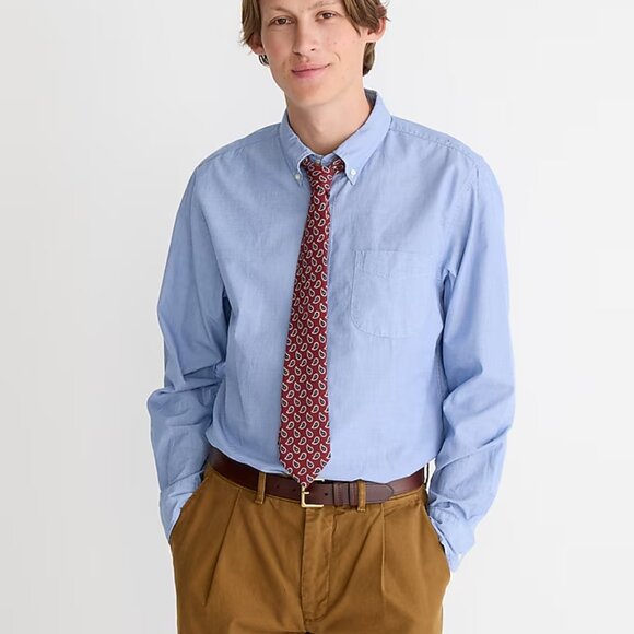 J Crew Men's Slim Secret Wash cotton poplin shirt Small Waterfall Color - Picture 1 of 5